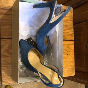 Michael by Michael kors blue suede sling back heels never worn